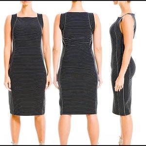 Max Studio Cocktail Dress - black & white stripes - XL